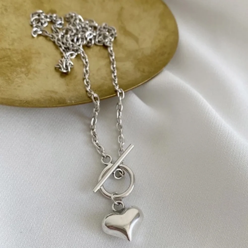 “18” 925 STERLING SILVER LOVE HEART NECKLACE, NICE NECKLACE, CUTE NECKLACE - Picture 2 of 5